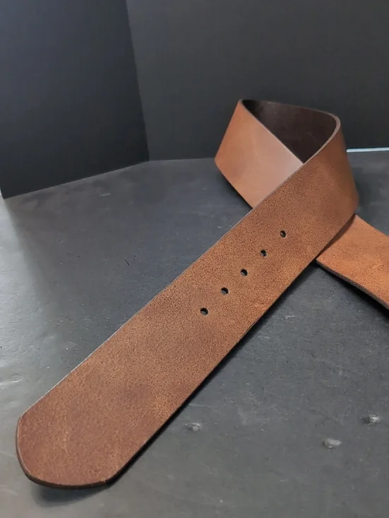 VGT,FH By Fullum & Holt Women's Wide Brown Leather Belt with Brass Buckle. - Picture 8 of 12